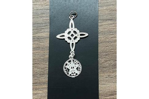 COLGANTES DE MINERALES | COLGANTE PLATA DOBLE PROTECCI�N GRANDE (4,5CM EN TOTAL)