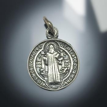 COLGANTES | COLGANTE PLATA MEDALLA DE SAN BENITO 1,4 CM