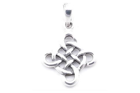 COMODIN | COLGANTE PLATA NUDO SIN FIN O NUDO DE BRUJAS 2 CM.