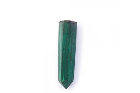 COMODIN | COLGANTE PLATA PUNTA DE MALAQUITA SINTETICA 3.5 CM APROX..