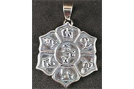 JOYERIA | COLGANTE PLATA RUEDA TIBETANA 2 X 2.5 CM