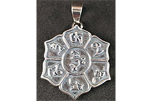 JOYERIA | COLGANTE PLATA RUEDA TIBETANA 2 X 2.5 CM