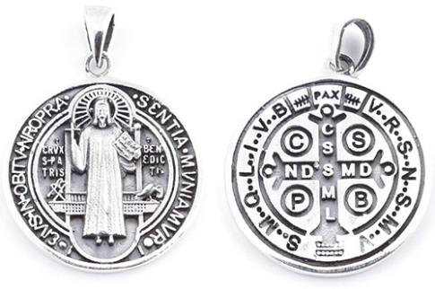 COMODIN | COLGANTE PLATA SAN BENITO 2.5 CM.