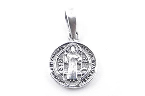 COMODIN | COLGANTE PLATA SAN BENITO DOBLE CARA 1.1 CM.