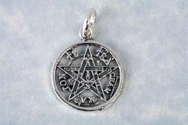 JOYERIA | COLGANTE PLATA TETRAGRAMATON  CALADO MINI 1.8 X 1.5 CM.
