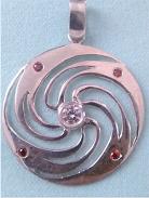 JOYERIA | COLGANTE PLATA TETRASQUEL ONDAS CON PIEDRAS, 3,5 CMS