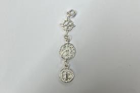 COLGANTES | COLGANTE PLATA TRIPLE PROTECCION NUDO BRUJAS, SAN BENITO, TETRAGRAMATON DIJES MINIS