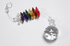 PRISMAS | COLGANTE PRISMA FENG SHUI CON MINERALES 7 CHAKRAS 28 X 3 CMS