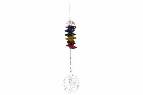 FENG SHUI COLGANTE CRISTAL | COLGANTE PRISMA FENG SHUI CON MINERALES 7 CHAKRAS