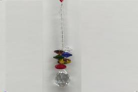 FENG SHUI COLGANTE CRISTAL | COLGANTE PRISMA FENG SHUI CON MINERALES 7 CHARKRAS Y CORDON BOLAS CRISTAL