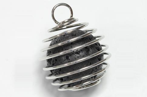 COLGANTES DE MINERALES | COLGANTE REDONDO PIEDRA DE LAVA CON DECORACION TRASERA BUHO