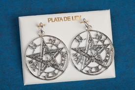 JOYERIA | COLGANTE TETRAGRAMATON CALADO 3,5CM PLATA LEY