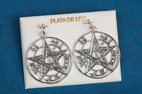 JOYERIA | COLGANTE TETRAGRAMATON CALADO 3,5CM PLATA LEY