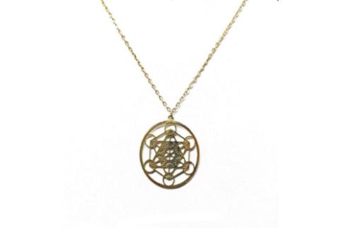 COMODIN | COLLAR ACERO DORADO 43+5 CM. C/METATRON 2.5 CM.
