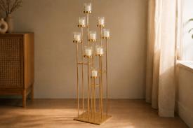 Novedades | COLUMNA SAGRADA DORADA CON 9 PORTAVELAS Y 115 CM DE ALTURA