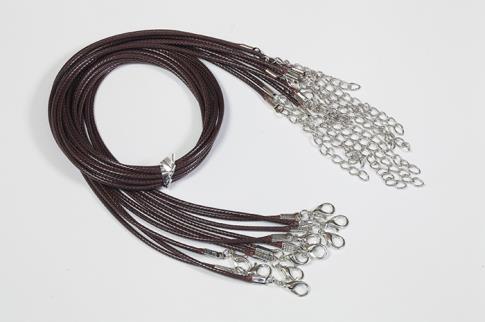 JOYERIA | CORDON ENCERADO MARRON 2 mm x 45 cm