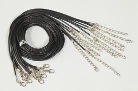 CADENAS Y CORDONES | CORDON ENCERADO NEGRO 1.5mm x 70 cm