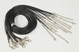 CADENAS Y CORDONES | CORDON ENCERADO NEGRO 2mm x45 cm