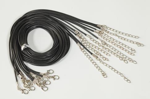 JOYERIA | CORDON ENCERADO NEGRO 2mm x45 cm