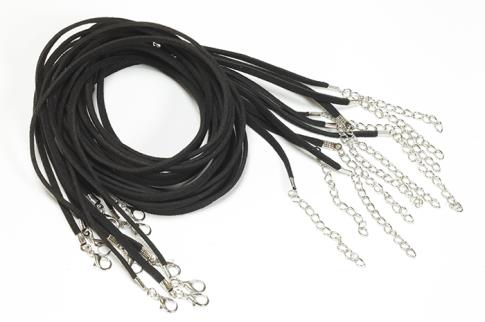JOYERIA | CORDON TERCIOPELO PLANO NEGRO 2.5MM x 70CM