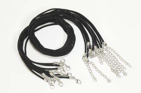 JOYERIA | CORDON TERCIOPELO REDONDO NEGRO 2 mm x 45cm