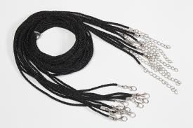 CADENAS Y CORDONES | CORDON TRENZADO NEGRO 2 mm x 70 cm