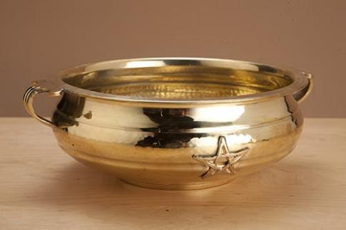 COMODIN | CUENCO INCENSARIO DE METAL PENTAGRAMA 24.5X7.5 CM.