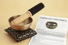 CUENCO TIBETANO 7-8 CMS CON COJIN Y MAZO, 300 GRAMOS