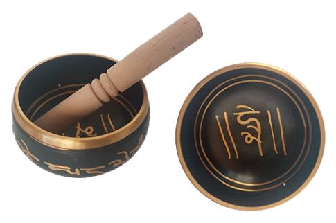COMODIN | CUENCO TIBETANO DECORADO 10 CM. (APROX). CON BAQUETA DE HAYA