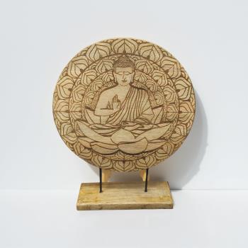ESPACIO ZEN | DECORACION BUDA MADERA Y METAL 30X8X40 CM.