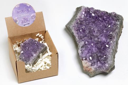 MINERALES Y GEMAS | DRUSA DE AMATISTA EN CAJITA 5,5X5,5CM