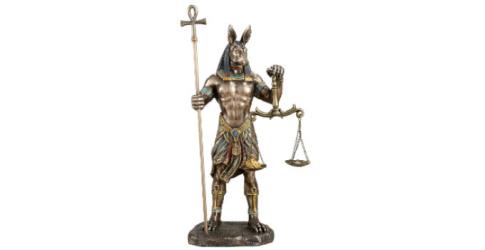 FIGURAS EGIPCIAS | FIGURA ANUBIS CON BALANZA (14,50 x 10,50 x 27 cm)
