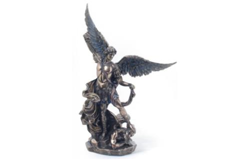 FIGURAS SANTOS Y ARCANGELES | FIGURA ARCANGEL MIGUEL SOBRE DEMONIO 26CM