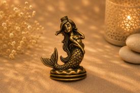 HADAS, BRUJAS Y FANTAS�A | FIGURA BRONCE SIRENA SOBRE PEDESTAL 5 X 2,5 CM.