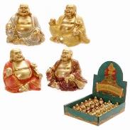 FIGURAS DIOSES, BUDAS Y MONJES | FIGURA BUDA MINI DORADO COLORES VARIOS 4 CM.