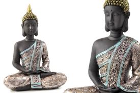 FIGURAS DIOSES, BUDAS Y MONJES | FIGURA BUDA SENTADO CON TRAJE MULTICOLOR 27X20CM