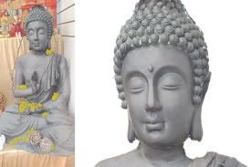 BUDAS Y GANESHAS | FIGURA BUDA SENTADO MEDITANDO 110 X 70 CM.