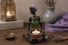FIGURA DE OSH�N: DIOSA YORUBA DEL AMOR, LA RIQUEZA Y LA SANTER�A 20 X 13 CM.