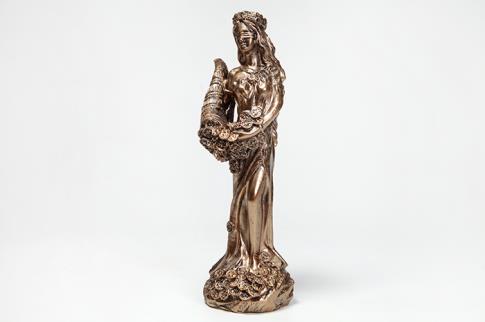 DIOSAS | FIGURA DIOSA FORTUNA CON CUERNO DE LA ABUNDANCIA 22 X 7 CM.