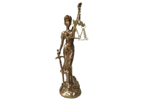 COMODIN | FIGURA DIOSA JUSTICIA COLOR DORADO 22 CM RESINA