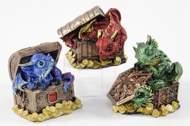 FIGURAS DRAGONES | FIGURA DRAGONCITO METIDO DENTRO DE BAUL (COLORES SURTIDOS) 8,5CM