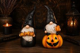 HADAS, BRUJAS Y FANTAS�A | FIGURA DUENDE COLOR NEGRO CON CALABAZAS DE HALLOWEEN  30 X 12 CM. (MODELOS SURTIDOS)