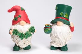 HADAS, BRUJAS Y FANTASA | FIGURA DUENDE IRLANDES CON GORRO CALADO HASTA LA NARIZ 13,5X9X10CM (MODELOS VARIADOS)