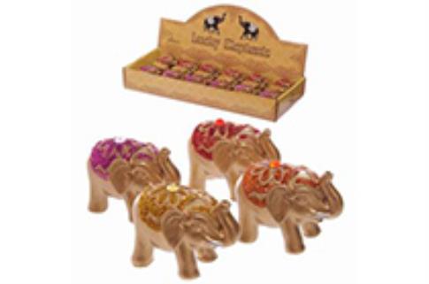 COMODIN | FIGURA ELEFANTE DE LA SUERTE DORADO Y ROJO