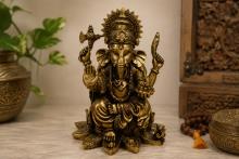 FIGURA GANESHA IMITACION BRONCE 17X10CM.