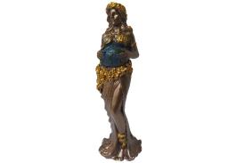 DIOSAS | FIGURA MADRE TIERRA DE PIE DORADO, AZUL Y VERDE 19 CM RESINA