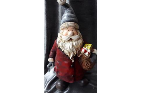 COMODIN | FIGURA PAPA NOEL CON SACO O ARBOL RESINA 13X10X29 CM.