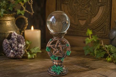 HADAS, BRUJAS Y FANTAS�A | FIGURA PENTACULO COLOR COBRIZO BASE ESPECIAL PARA BOLA DE CRISTAL O MINERAL