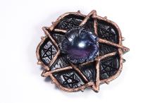 FIGURA PENTAGRAMA RODEADO DE PENTAGRAMAS MINI BASE ESPECIAL PARA BOLA DE CRISTAL O MINERAL 9X9 CM.