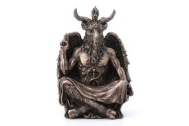 SANTOS Y ARCANGELES | FIGURA RESINA BAPHOMET ESTATUA MEDITACI�N SENTADA 13X8.5X7CM